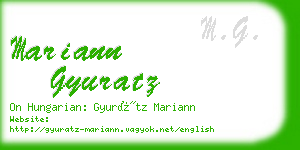 mariann gyuratz business card